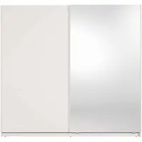 Masseno Schiebetürenschrank RADEN 221/207/60cm 2-türig mit Spiegel Weiß