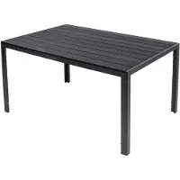 Linder Exclusiv GmbH Gartentisch Comfort 150 x 80 cm mit Nonwood Platte Gestell Aluminium