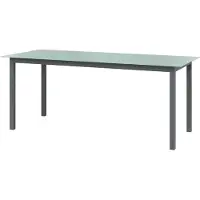 Markenlos Gartentisch, Esstisch, Couchtisch, Balkontisch, Balkonmöbel Kleiner Balkon, Balkon Tisch, Beistelltisch, Hellgrau 190x90x74 cm Aluminium und Glas