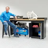 Datona Werkbank Eiche mit Schrank 200 cm