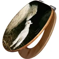Banjado Design WC Sitz Bambus Absenkautomatik -Schaf Und Lamm - Toilettendeckel mit Absenkautomatik Holz/hochwertiger Bambus Klodeckel/WC-Sitz für alle gängigen Toiletten [TDB2 12806]