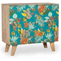DELUKE Sideboard SVEN - Holz Mehrfarbig 85x40x90cm | Schrank Flur Schlafzimmer Kommode