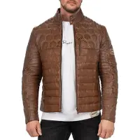 Reichstadt Herren Slim Fit Echtlederjacke Echtleder 22RS31LUX Cognac 3XL