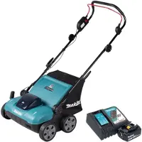 Makita DUV 320 RT Akku Vertikutierer 18 V 32 cm 30 l Brushless + 1x Akku 5,0 Ah + Ladegerät