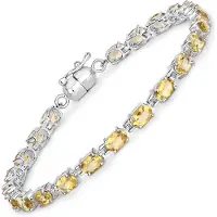 Vira Jewels Armband 925-Sterling Silber rhodiniert Citrin oval