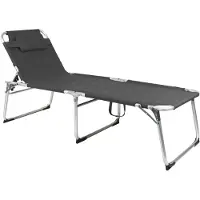 Linder Exclusiv GmbH XXL Sonnenliege Dreibeinliege Gartenliege Anthrazit gepolstert