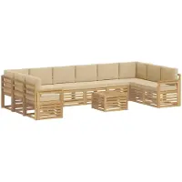 vidaXL Outdoor-Sofagarnitur 8 pcs Weiß und Beige 59 x 59 x 37 cm