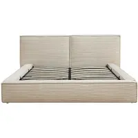 Vente-unique Bett mit Bettkasten, 160 x 200 cm – Cord-Velours – Beige - TAVESO