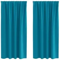 vidaXL Verdunkelungs-Vorhänge mit Ringen 2 pcs Türkis 175 x 140 cm