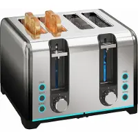 HOMCOM 4-Scheiben-Toaster: 7 Stufen, Aufwärmen, Auftauen, Abbruchfunktion