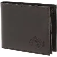 OXMOX Leder Geldbörse Leather RFID Protect Querscheinbörse Crab 2.0 Embossed Brown dunkelbraun