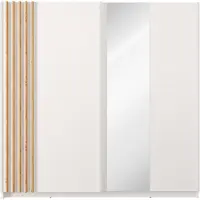 Masseno Schiebetürenschrank RANOR 200,6/198,5/62cm 2-türig mit Spiegel Weiß