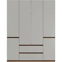 Masseno Drehtürenschrank VELEN 180/230,5/51,4cm 6-türig Nussbaumfarben