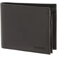 OXMOX Leder Geldbörse Leather RFID Protect Querscheinbörse Pure 2.0 Embossed Brown dunkelbraun