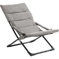 Outsunny Klappstuhl mit Auflage abnehmbar Gartenstuhl Campingstuhl Liegestuhl Sitzmöbel Garten Terrasse Balkon Textilene Stahl Grau 66B x 94T x 79H cm