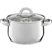 Zimtky | Edelstahl Kochtopf 22 cm Mit Glasdeckel 4,8 L – Induktion, Gas & Backofen – Hochwertiger Silberner Topf