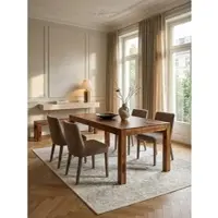 KADIMA DESIGN Esszimmertisch MUMBAI 140x80x76 cm Sheesham Massivholz Esstisch Zeitlos, Küchentisch Rechteckig, Holztisch Esszimmer Schlicht, Großer Speisetisch Holz