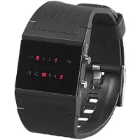 St. Leonhard LED Binär Herrenuhr blaue LED Armbanduhr Uhr Binäruhr Herrenarmbanduhr
