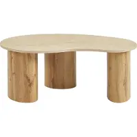 Vente-unique Couchtisch - MDF - Travertin Effekt Beige & Naturhell - ALOZYA