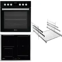 Bauknecht HEKO F500 (HIS5 EI8VS3 ES+ BU 1760C FT), Zonen-Induktionskochfeld, 4 Zone(n), Keramik, Schwarz, Berührung, 57,7 cm