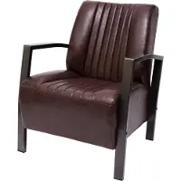 Mendler Sessel MCW-H10, Loungesessel Polstersessel Relaxsessel, Metall Industriedesign, MVG- vintage braun