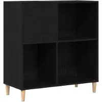 vidaXL Schallplattenschrank Schwarz Eichen-Optik 84,5 x 38 x 89 cm