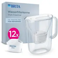 Brita Wasserfilter Kanne Style Essential weiß, 12x MAXTRA PRO Pure Performance