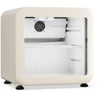 Klarstein Audrey Evo Getränkekühlschrank 45 L – Getränkekühler mit Glastür, LED-Beleuchtung, einstellbare Temperatur 0–10 °C, leiser Betrieb