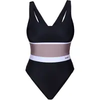 JOOP! Badeanzug JOOP "Color Block", Damen, Gr. 42, N-Gr, schwarz beauty, Obermaterial: 82% Polyamid, 18% Elasthan, Badeanzüge Badeanzug