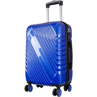 Monopol Hartschalenkoffer Genua Handgepäck 34L 55cm Kabinenkoffer mit 4 Rollen ABS/Polycarbonat blau