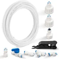AKKEE Kühlschrankschlauch, 15m 1/4" Wasserzulaufleitung, Anschluss-Set, Wasserzulaufleitung, für Side by Side Kühlschrank, Umkehrosmoseanlage Trinkwasser