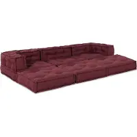 vidaXL Möbel Modulare Puffs 3 Stk. Kastanienbraun Stoff - Sitzgruppe 3315072