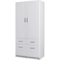 Masseno Drehtürenschrank LUGERN 91,2/197,6/53,6cm 2-türig Weiß