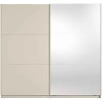 Masseno Schiebetürenschrank RADEN 221/207/60cm 2-türig mit Spiegel Beige