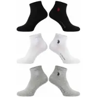 U.S. POLO ASSN. Herren Halbsocken Quarter-Socken 6-er Pack P054 in Grau Meliert | Gr.: 35-38