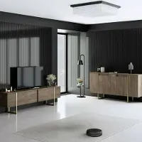 Dmora Pignano - Wohnzimmermöbel-Set, Nussbraun, Modular