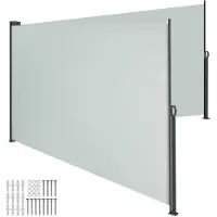 TecTake Doppel-Seitenmarkise 160 x 600 cm ausziehbar, mit Aufrollmechanismus