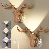 Lapalife 2er Set LED Nachtlicht mit Bewegungsmelder Aufladbare Magnetische Wandleuchten Dimmbar 3 Farbtemperaturen für Flur Treppe Schlafzimmer, Hellbraun