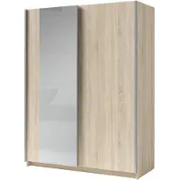 Masseno Schiebetürenschrank ELRON 150,6/198,5/62cm 2-türig mit Spiegel Sonoma Eiche