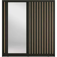 Masseno Schiebetürenschrank VEYDAR 205/215/62cm 2-türig mit Spiegel Grau