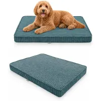 FORTISLINE Hundebett Hundekissen Hundematte Cord Türkis 90X60X8 Cm