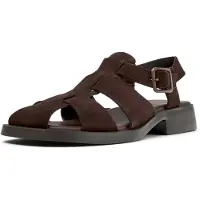 Camper für Damen. K201489-012 Braune Dana Ledersandalen (37), Wohnung, Schnalle, Lässig