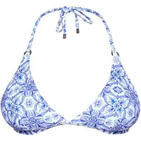 JOOP! Bandeau-Bikini-Top JOOP "Muri Beach", Damen, Gr. 42, Cup D, blau (muri aop), Obermaterial: 83% Polyamid, 17% Elasthan, Bikini-Oberteile Bandeau-Bikini-Top
