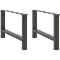 Helloshop26 - Set mit 2 praktischen verstellbaren Couchtischbeinen 70 x 43 cm aus anthrazitfarbenem pulverbeschichtetem Stahl
