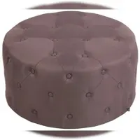 Décoshop26 - Gepolsterter Pouf/Fußhocker/Hocker aus braunem Stoff 70x70x37cm TABO10141