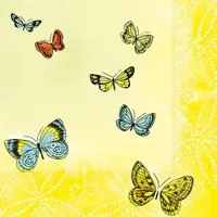 Papstar 10 X 20 Servietten, 3-lagig 1/4-Falz 33 cm x 33 cm "Papillons"