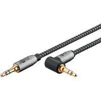 Goobay 3,5 mm Klinke Klinkenkabel 2,0 m silber, schwarz, 1 St. 65279