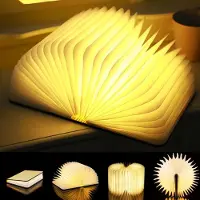 Traumheim LED Buch Licht Faltbare Buchlampe Licht Buchlampe LED Stimmungsbeleuchtung USB Aufladbare WarmweißSchreibtisch Buch Licht Nachtlicht Nachttischlampe