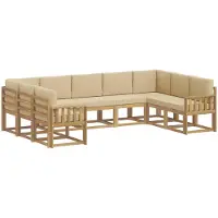 vidaXL Outdoor-Sofagarnitur 9 Stk. Weiß und Beige