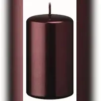 Kopschitz Kerzen Stumpenkerzen Metallic Burgundy Shine 8 x Ø 6 cm, 12 Stück